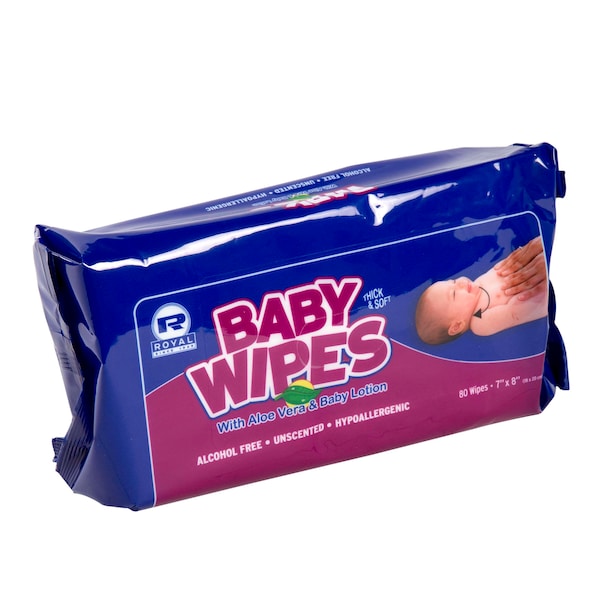 Amercareroyal Royal Unscented Refill Baby Wipe 80 Wipes, PK12 - RPBWUR-80