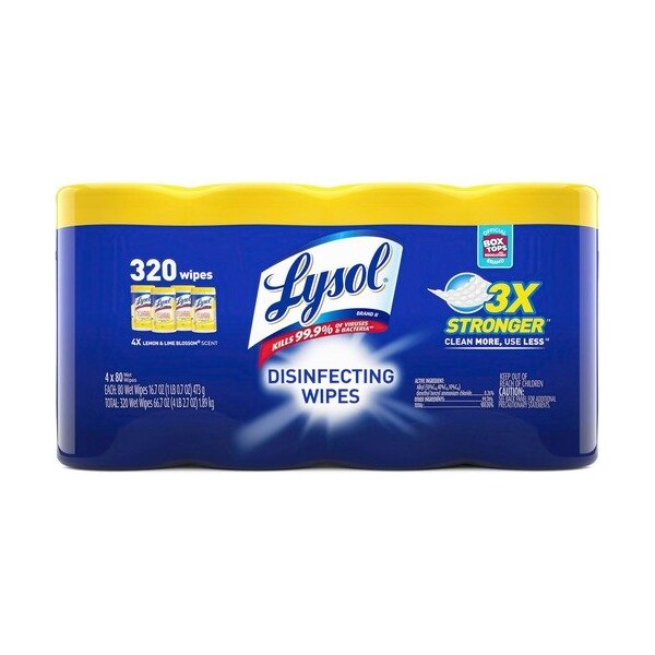 Lysol LYSOL 90641, DISINFECTING WIPES, 7 X 8, LEMON AND LIME BLOSSOM, 960PK - RAC90641