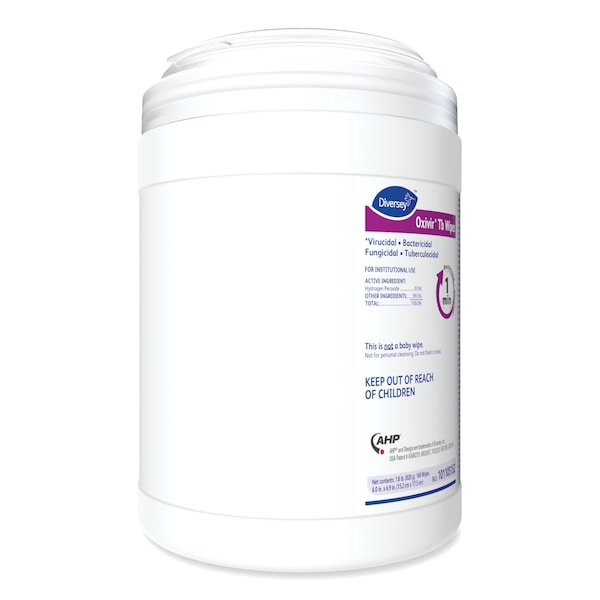 Diversey Oxivir TB Disinfectant Wipes, 6 x 6.9, White, 160/Canister, PK4 - 101105152