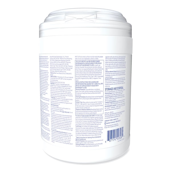 Diversey Oxivir TB Disinfectant Wipes, 6 x 6.9, White, 160/Canister, PK4 - 101105152