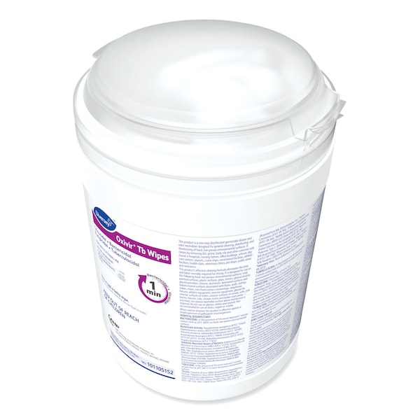 Diversey Oxivir TB Disinfectant Wipes, 6 x 6.9, White, 160/Canister, PK4 - 101105152