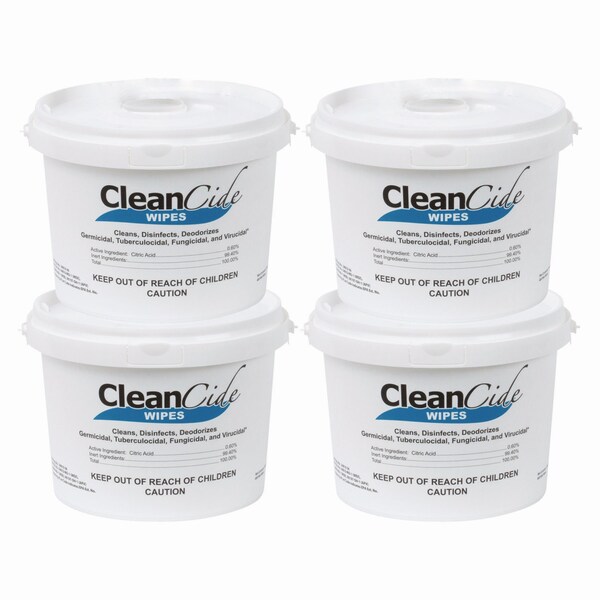 Wexford Labs CleanCide Disinfecting Wipes, 1-Ply, 8 x 5.5, Fresh Scent, White, 400 Wipes, PK4 - 3130B400DCT