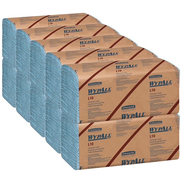 Kimberly-Clark Professional WypAll GeneralClean L10 Light Cleaning Towels (05123), Banded Dairy Wiper, Limited Use Towels, Blue - 05123