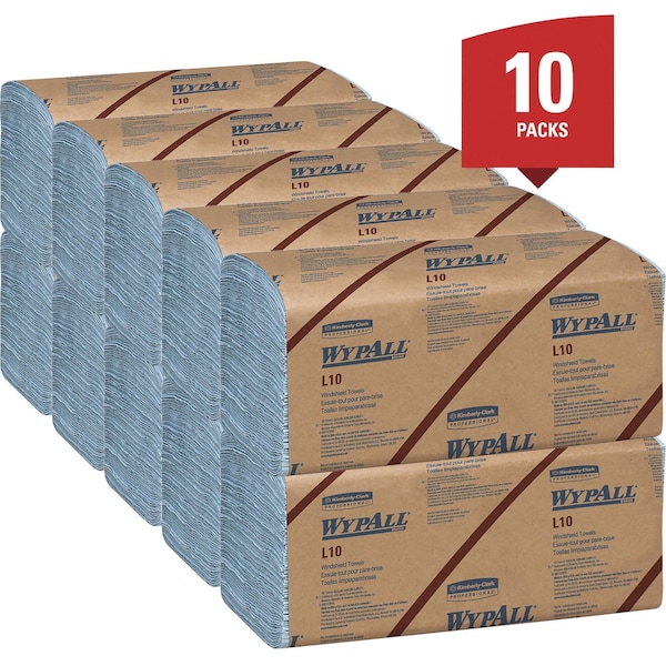 Kimberly-Clark Professional WypAll GeneralClean L10 Light Cleaning Towels (05123), Banded Dairy Wiper, Limited Use Towels, Blue - 05123