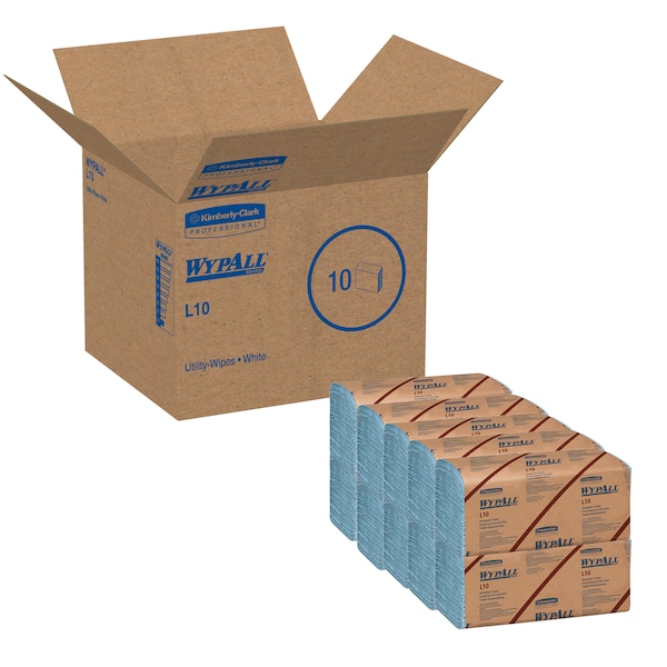 Kimberly-Clark Professional WypAll GeneralClean L10 Light Cleaning Towels (05123), Banded Dairy Wiper, Limited Use Towels, Blue - 05123