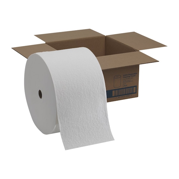 Georgia-Pacific Dry Wipe Roll, Jumbo Perforated Roll, Double Recreped DRC, 9 3/4in x 13 1/4 in, 800 Sheets, White - 20060