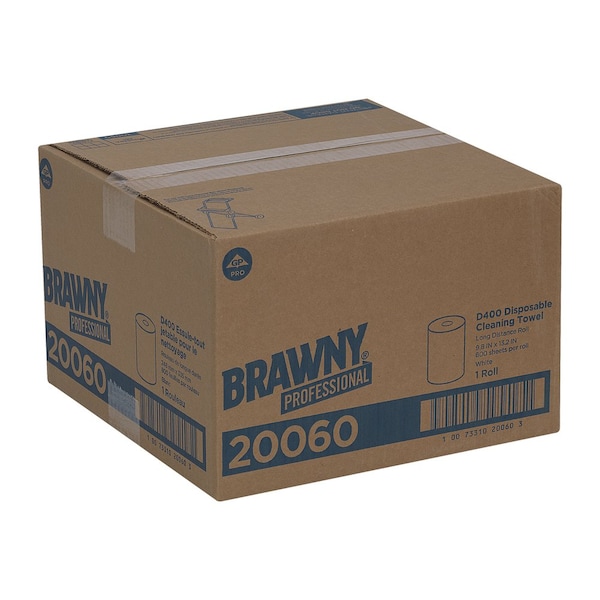 Georgia-Pacific Dry Wipe Roll, Jumbo Perforated Roll, Double Recreped DRC, 9 3/4in x 13 1/4 in, 800 Sheets, White - 20060