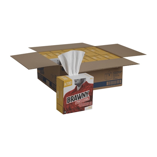 Georgia-Pacific Dry Wipe, Brawny Pro Dispenser Box, Hydro-entangled HEF, 9 in x 12 1/2 in, White, 176 Sheets, 10 Pk - 29322