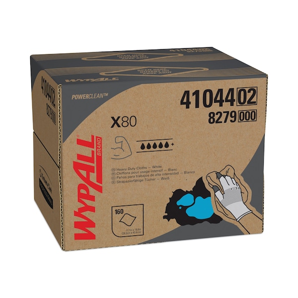 Wypall X80 Cloths, HYDROKNIT, BRAG Box, White, 12 1/2 x 16 4/5, PK160 - KCC 41044