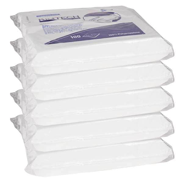 Kimberly-Clark Professional W4 Dry Cleanroom Wipes (33390), Double Bag, White, 9" x 9" Disposable, 100 Wipes/Pck, 5 Pcks/Case,  - 33390