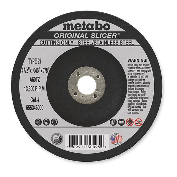 Rueda de corte Metabo, T27, A30R, 6"X1/8"X5/8"-11 - 655313000