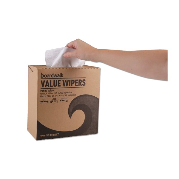 Boardwalk DRC Wipers, White, 9 1/3 x 16 1/2, PK900 - BWKV030IDW2