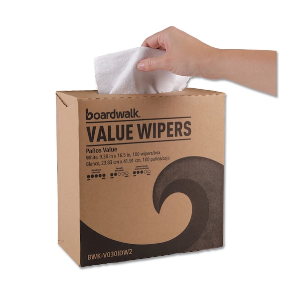 Boardwalk DRC Wipers, White, 9 1/3 x 16 1/2, PK900 - BWKV030IDW2