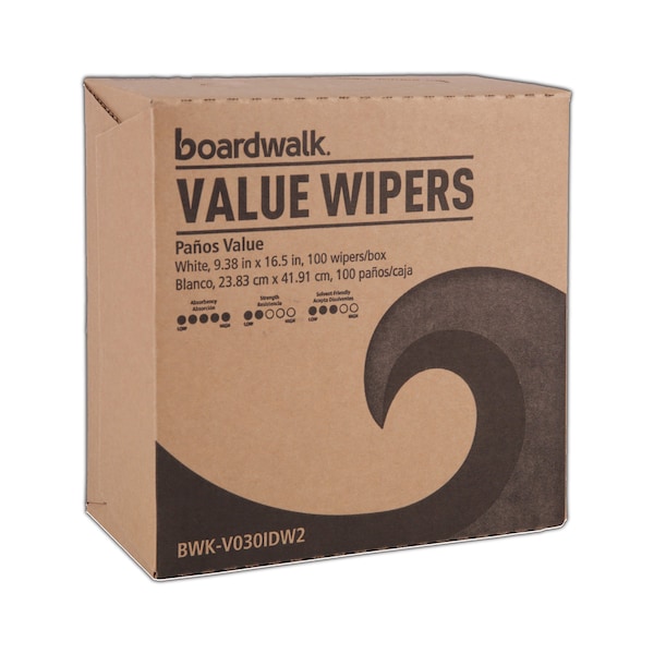 Boardwalk DRC Wipers, White, 9 1/3 x 16 1/2, PK900 - BWKV030IDW2