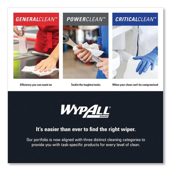 Wypall Heavy-Duty Waterless Cleaning Wipes, 12x9.5, Green-White, 50/Can, PK8 - 411-58310