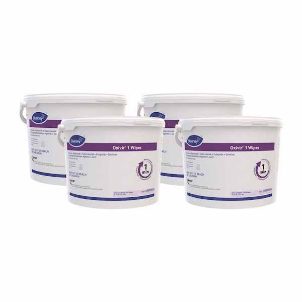 Diversey Oxivir 1 Wipes, 11" x 12", 160/Canister, PK4 - 100850924