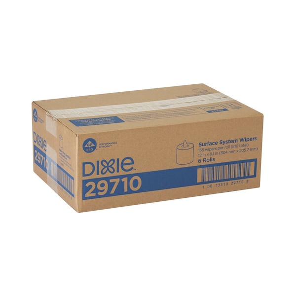 Georgia-Pacific Dry Wipe Roll, Center Pull, Wt, 29710, PK6 - 29710