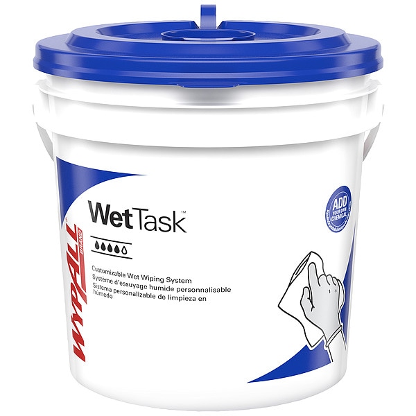 Kimberly-Clark Professional WypAll WetTask Customizable Wet Wiping System Buckets with Lids (51677), White, Standard Size - 51677