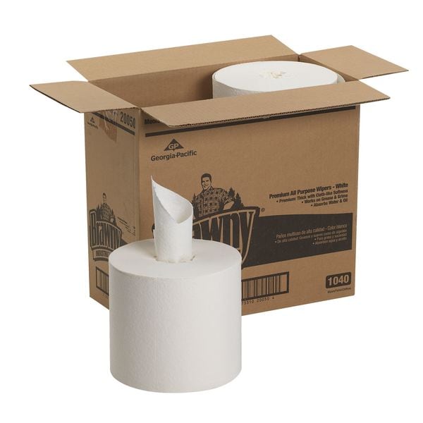 Georgia-Pacific Dry Wipe Roll, Center Pull, Double Recreped DRC, 7 3/4 x 13 1/4 in, 260 Sheets, White, 4 Pack - 20050