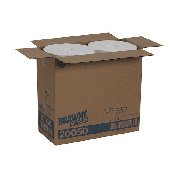 Georgia-Pacific Dry Wipe Roll, Center Pull, Double Recreped DRC, 7 3/4 x 13 1/4 in, 260 Sheets, White, 4 Pack - 20050