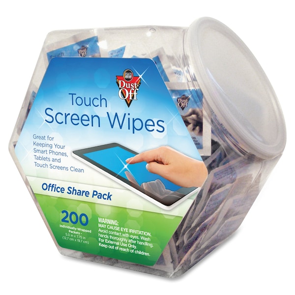 Falcon Monitor Wipes, Anti-Static, 5"x6", PK 200 - FALDMHJ