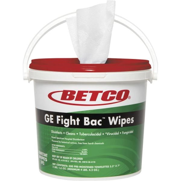 Betco GE Fight Bac Disinfectant Wipes, White, 4PK - BET3920100CT