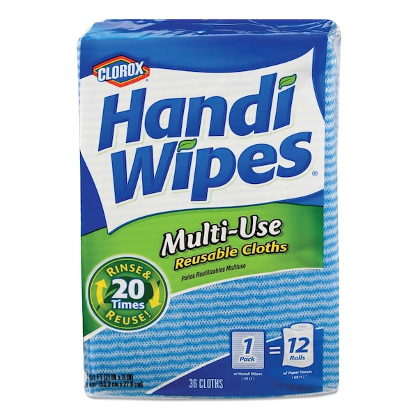 Clorox Handi Wipes, 21 x 11, Blue, 36 Wipes/Pack, PK4 - CLO78225