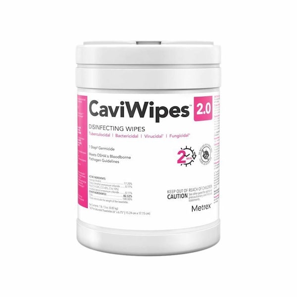 Metrex CaviWipes 2.0 Surface Disinfectant Premoistened Manual Pull Wipe, Alcohol Scent NonSterile, 160PK - 14-1100