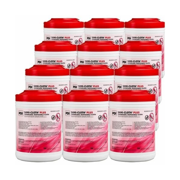 Pdi Hc Cleaning Wipes, Germicidal, 6inx6-3/4in, WE, 12PK - PDIQ89072CT