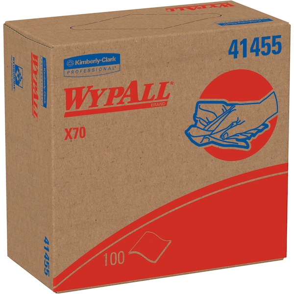 Wypall Wypall X70 Wipers, pop-Up Box, 100 Shts/BX, WE, PK 10 - KCC41455CT