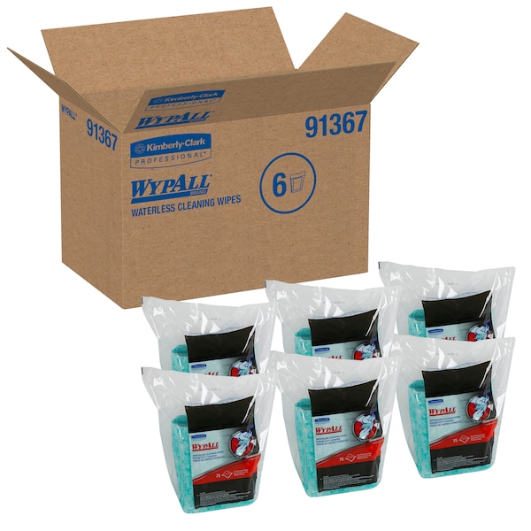 Wypall Wypall Waterless Industrial Cleaning Wipes (91367), Heavy Duty Moist Wipers - 91367