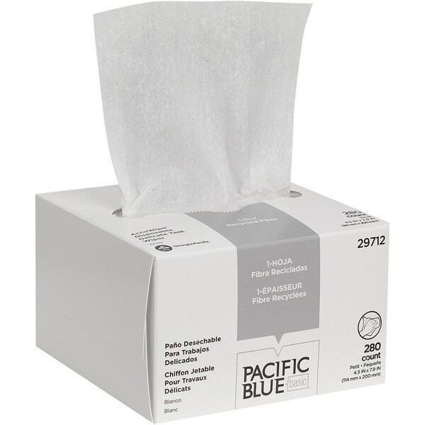 Pacific Blue Basic Accuwipe Eyeglass Wiping Cloth, 4-1/2"x8-1/2", WE, PK 280 - GPC29712