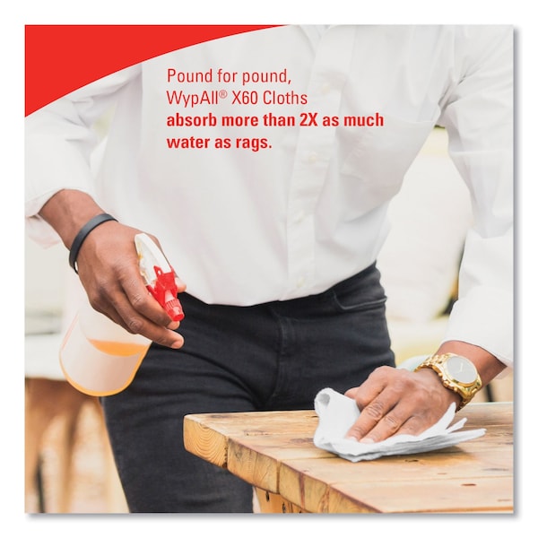 Wypall X60 Cloths, 16.8" x 12 1/2", PK252 - 54015