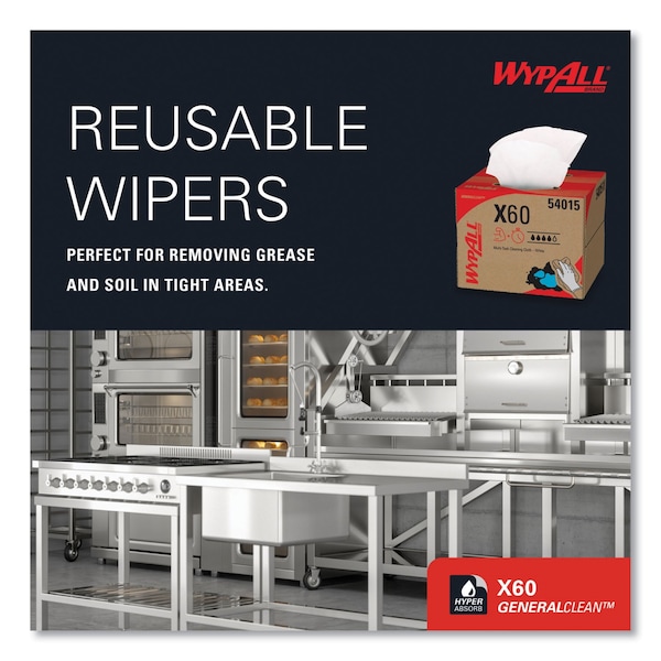 Wypall X60 Cloths, 16.8" x 12 1/2", PK252 - 54015