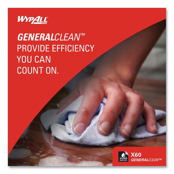 Wypall X60 Cloths, 16.8" x 12 1/2", PK252 - 54015