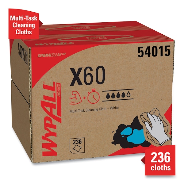 Wypall X60 Cloths, 16.8" x 12 1/2", PK252 - 54015