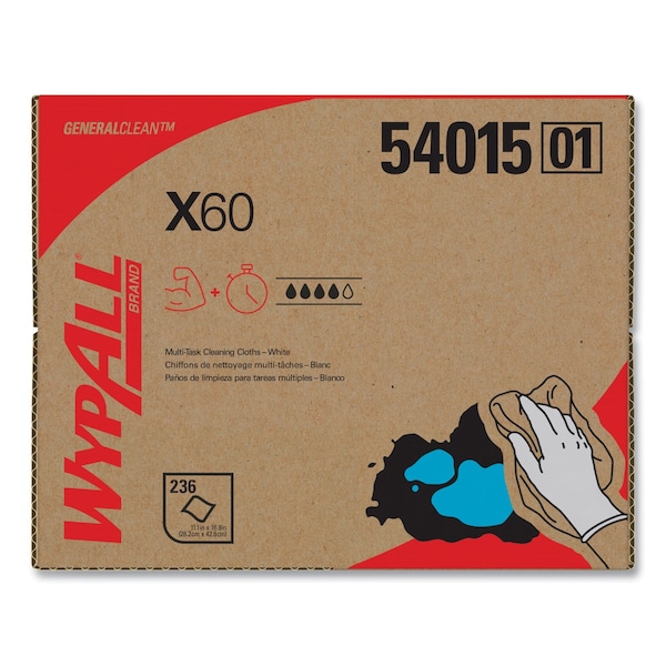 Wypall X60 Cloths, 16.8" x 12 1/2", PK252 - 54015