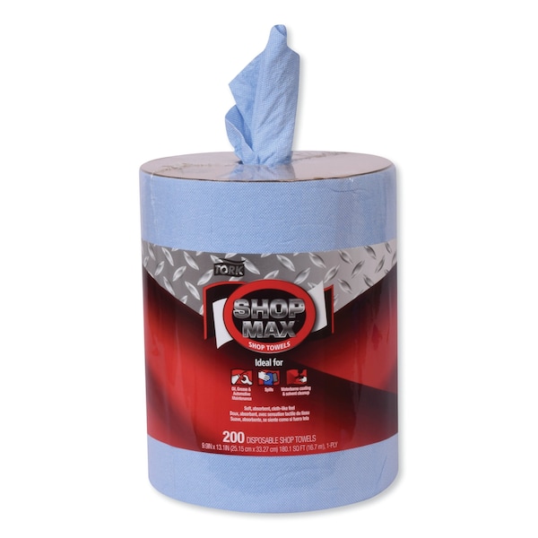 Tork Tork ShopMax Heavy Duty Centerfeed Paper Towel Blue W22, High Absorbency, 450 Sheets, 450338 - 450338