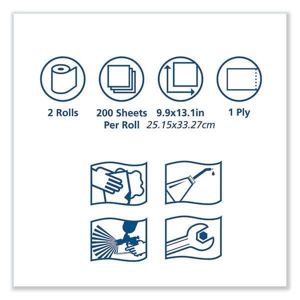 Tork Tork ShopMax Heavy Duty Centerfeed Paper Towel Blue W22, High Absorbency, 450 Sheets, 450338 - 450338