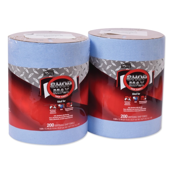 Tork Tork ShopMax Heavy Duty Centerfeed Paper Towel Blue W22, High Absorbency, 450 Sheets, 450338 - 450338