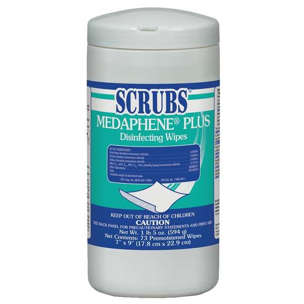 Scrubs Disinfecting Wipes, Canister, 65 Wipes, 6 PK - 96365