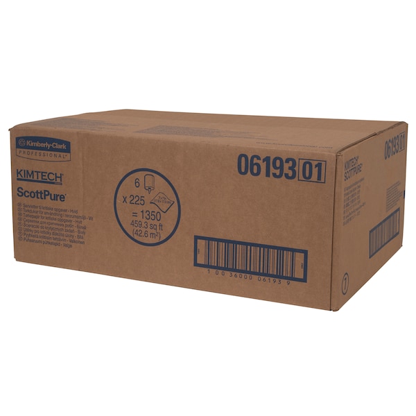 Kimberly-Clark Professional Kimtech Prep ScottPure Critical Task Wipers, 7 in x 7 in, 225 sheets per pack - 06193