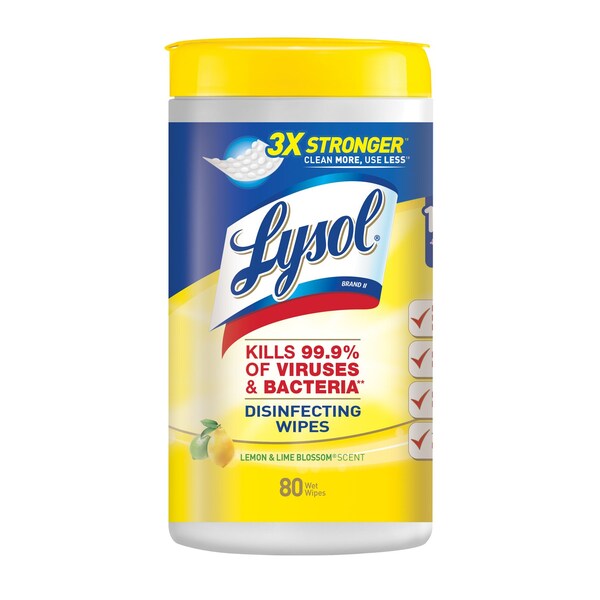 Lysol Lysol Lemon & Lime Blossom Scent Disinfecting Wipes 80 ct 1 pk - 1920077182