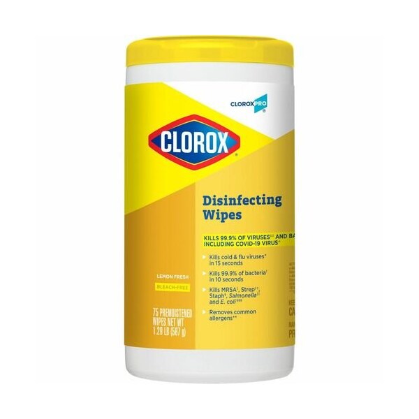 Clorox Disinfecting Wipes, Lemon Scent, 75 Wipes, WE - CLO15948