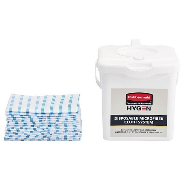 Rubbermaid Commercial Dry Wipe, White, Microfiber, 12" x 12",  - 2134283