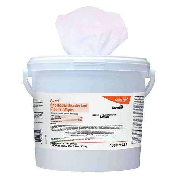 Avert Disinfecting Wipes, Canister, 11"x12", PK4 - 100895931