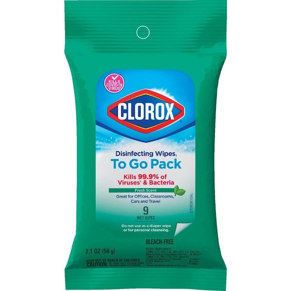 Clorox Fresh Scent Disinfecting Cleaning Wipes Pouch, 9PK - 01665