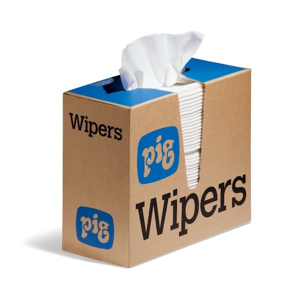Pig PIG PR80 Extra-Heavy-Duty Maint Wipers 600 wip/case, 100 wip/box, 6 boxes/case 16" L x 9.5" W, 600PK - WIP881