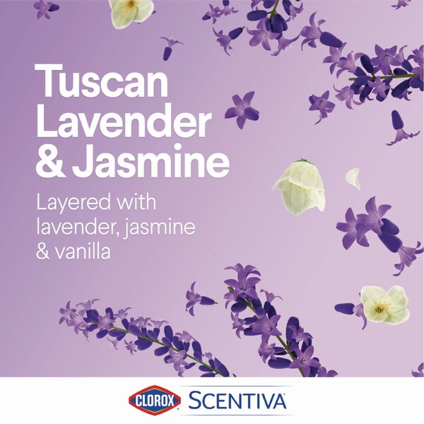 Clorox Scentiva Bleach Free Cleaning Wipes, 7.75 x 7, Tuscan Lavender and Jasmine, 75 Wipes - 60040