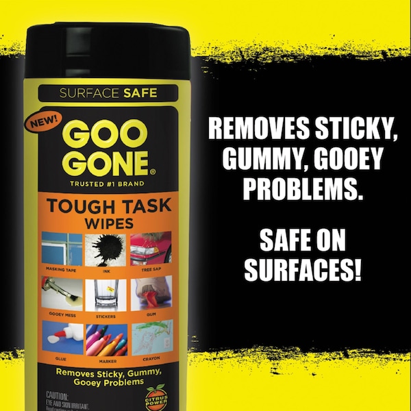 Goo Gone Clean Up Wipes, 8 x 7, Citrus Scent, White, 24/Can, PK4 - 2000
